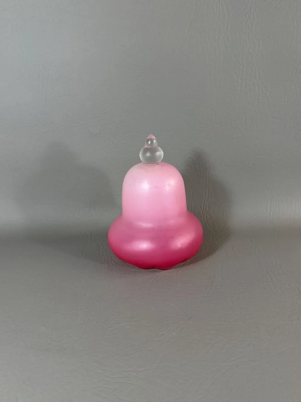 Rare Unpainted Fenton Burmese Glass Bell Satin Finish Pink Vintage Collectible